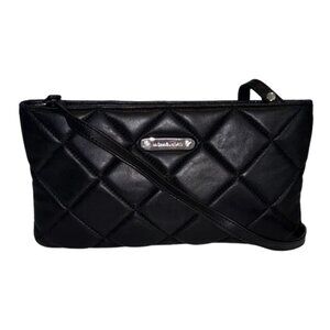 Michael Kors Webster Quilted Leather Wallet Crossbody Clutch in Black